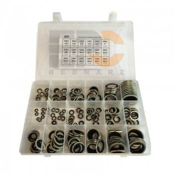Zestaw uszczelek metalowo-gumowych (180 szt.)