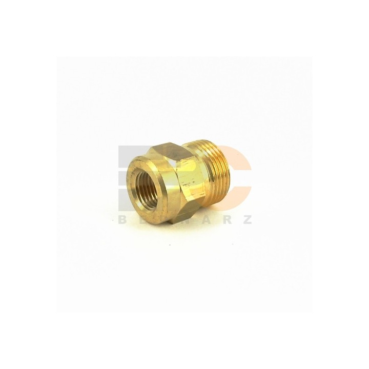 Redukcja mosiężna M22x1,5 - BSP 1/4" wew.