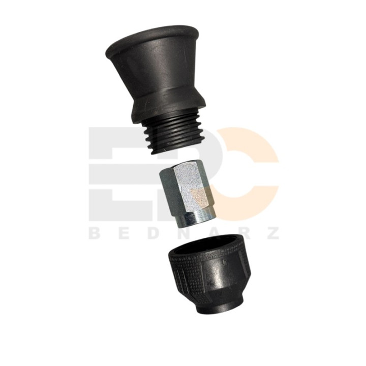 Nakrętka mocowania dyszy 1/4" ( mufka + guma )